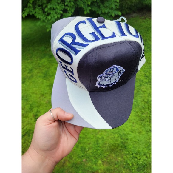 Vintage 90s Georgetown Hoyas AOP Twins Enterprise Vortex College Snapback Hat - Picture 2 of 5